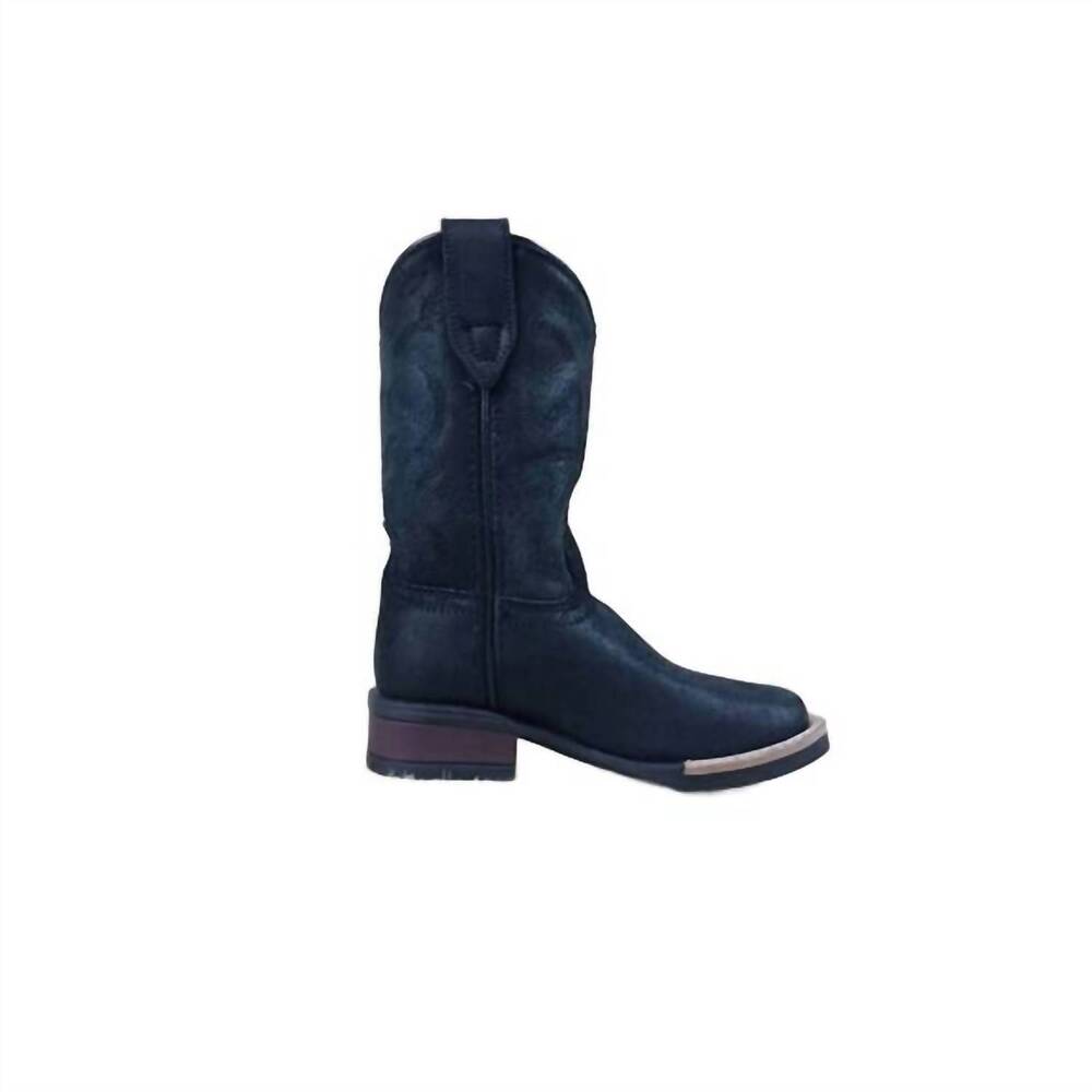 NEW ROPER kid's monterey square toe boots in black